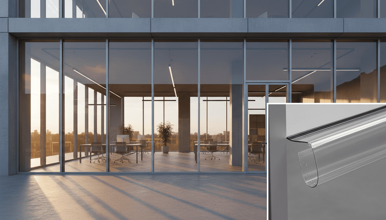 Commercial building with professional window tinting installed