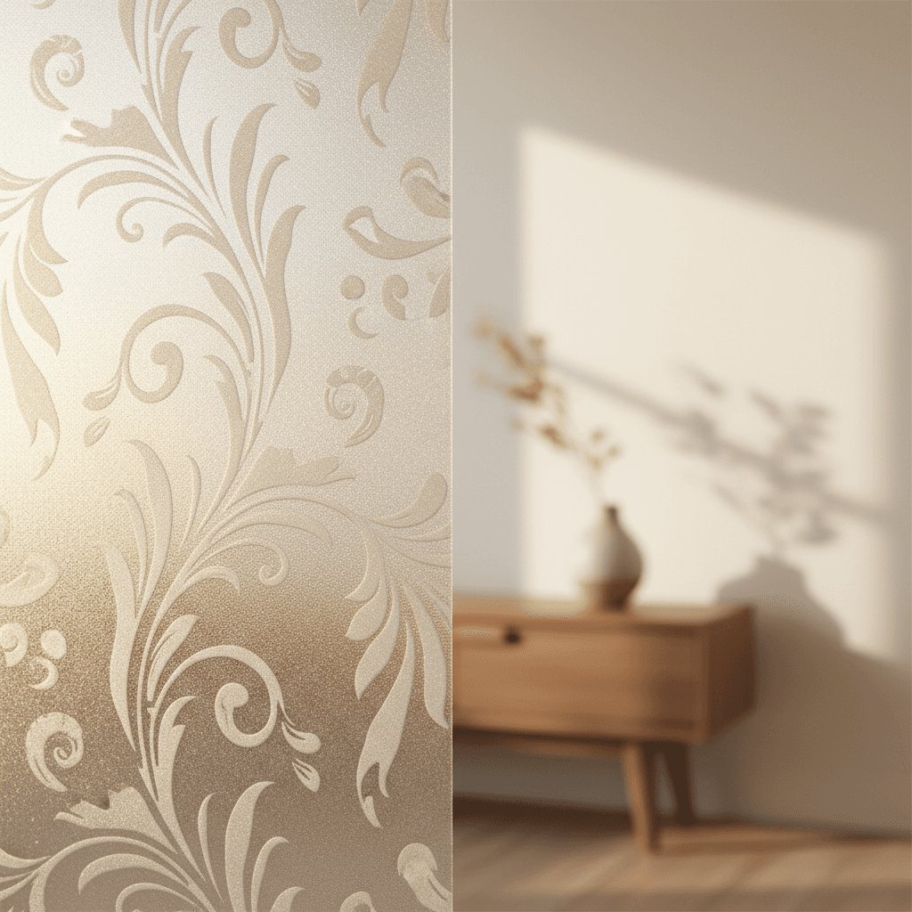 Decorative frosted window film with custom pattern design