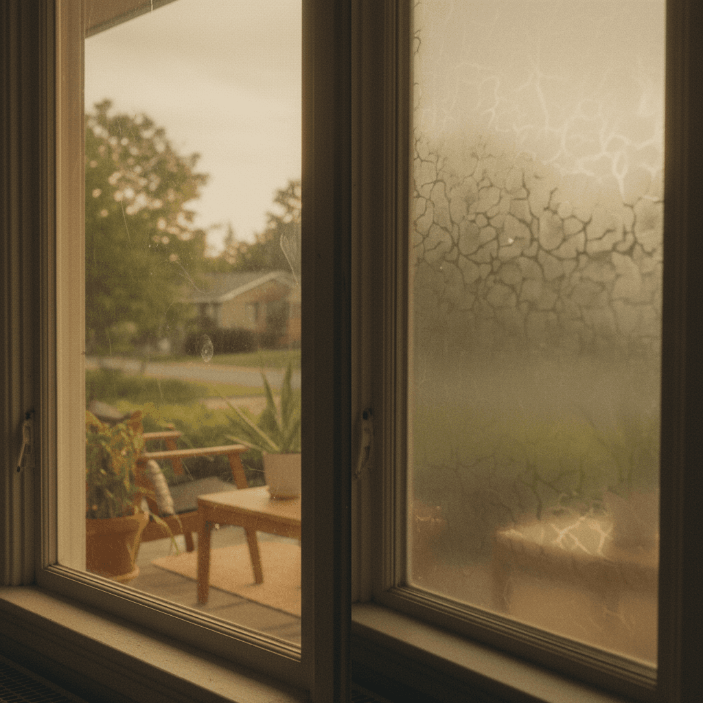 Privacy window film maintaining inward views while blocking outside visibility